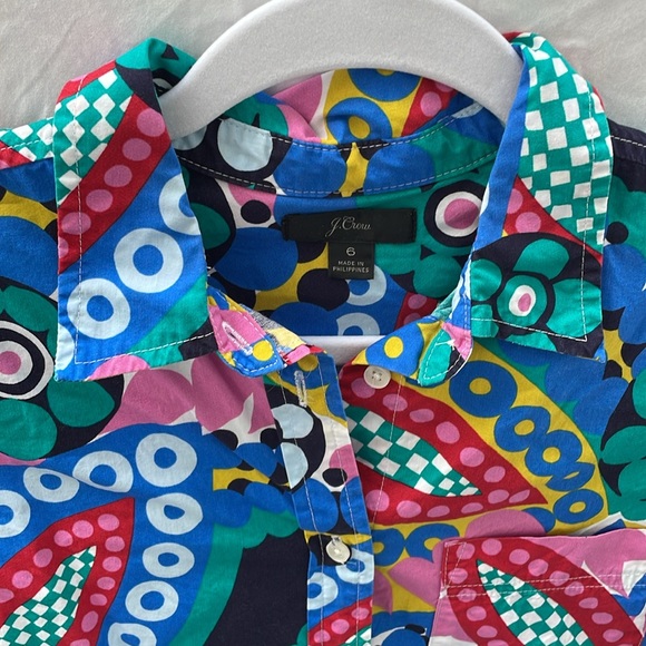 JCREW women’s button down long sleeve in Ratti office top shirt - SZ 6 - Picture 4 of 8